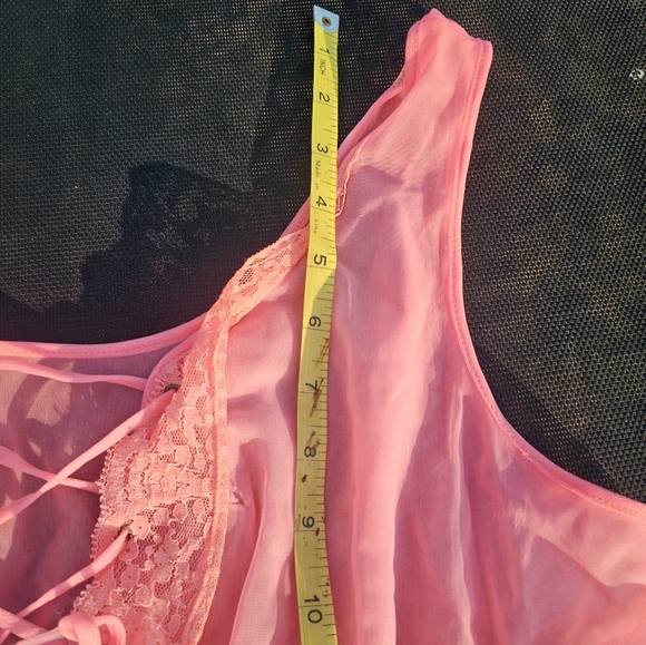 Pink 1960 lace corset loose baby doll nightie lingerie vintage large - Picture 5 of 5